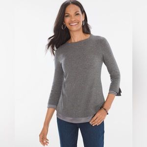 Chico’s Woven trim Pullover